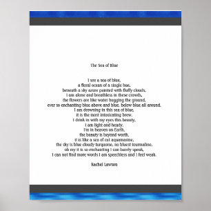 O mar de azul é um poema Poster