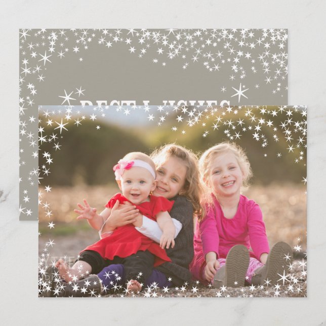 O melhor desejo deste Cartões de foto de Natal (Frente/Verso)