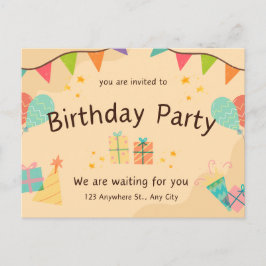 O melhor modelo para o convite de aniversário 