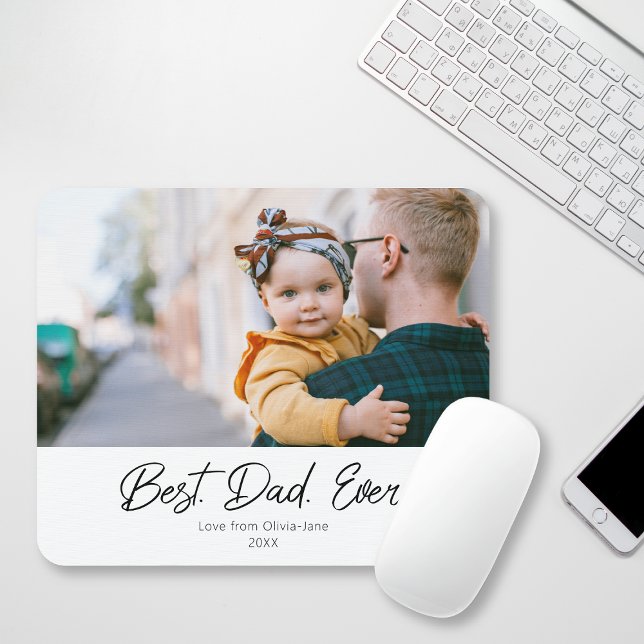 O Melhor Pai De Um Mousepad De Fotografia (Easy Best Dad Ever One Photo Mousepad)