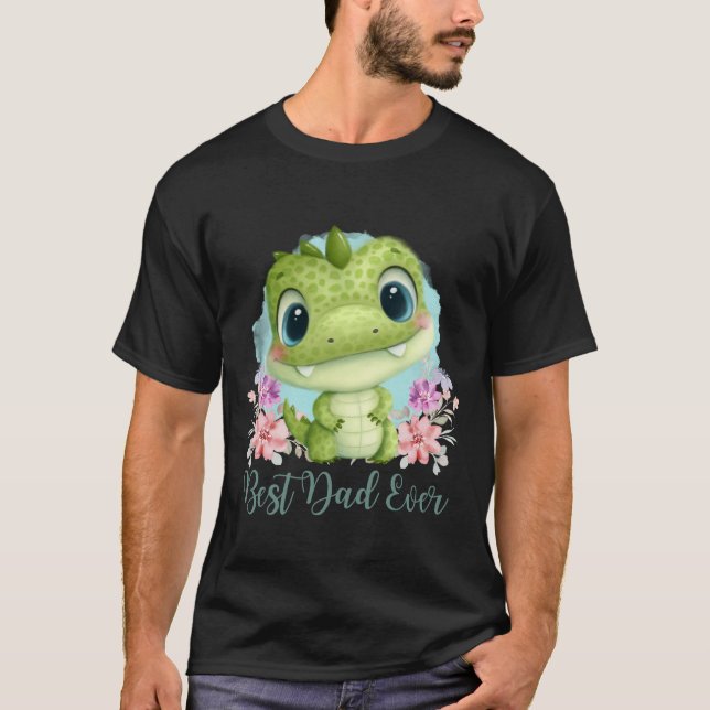 O melhor Pai de uma camiseta verde do dinossauro (Frente)