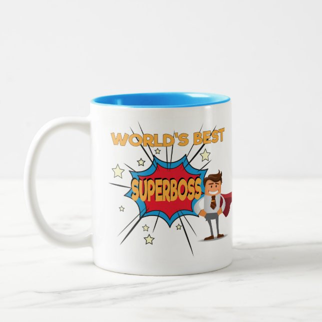 O melhor SUPERBOSS do mundo - caneca engraçada do (Esquerda)