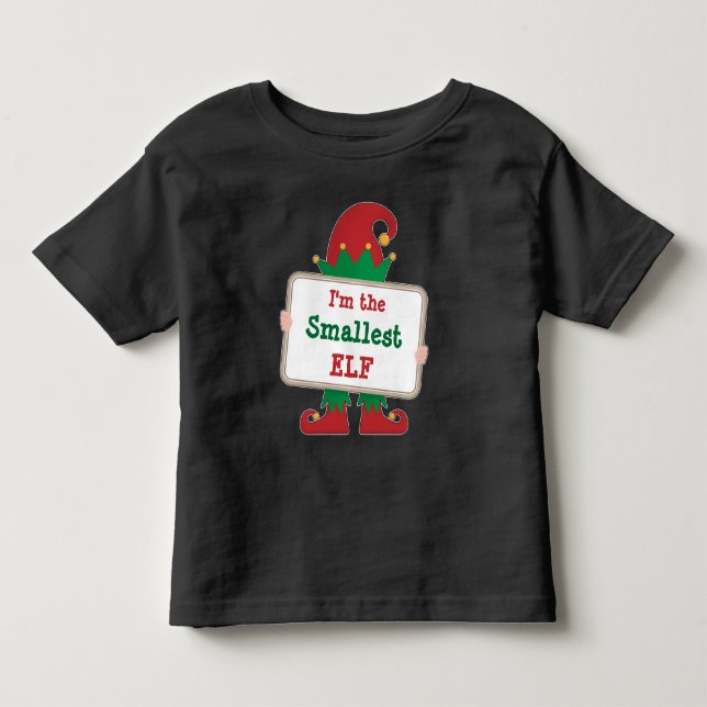 O menor elfo | Camiseta de Natal Personalizada do  (Frente)