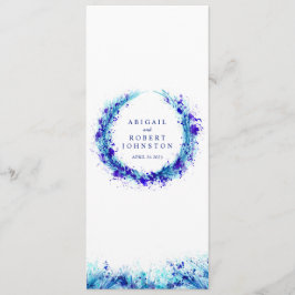 O menu azul esplendor de arte aquarela