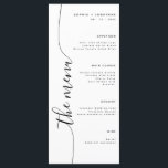 O Menu Vertical Script Elegante Menu de Casamento<br><div class="desc">Um menu de casamento minimalista único projetado com uma escrita caligráfica vertical elegante que adiciona um toque de sofisticação e classe,  tornando-o uma escolha perfeita para qualquer tema de casamento.</div>