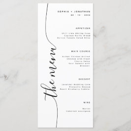 O Menu Vertical Script Elegante Menu de Casamento