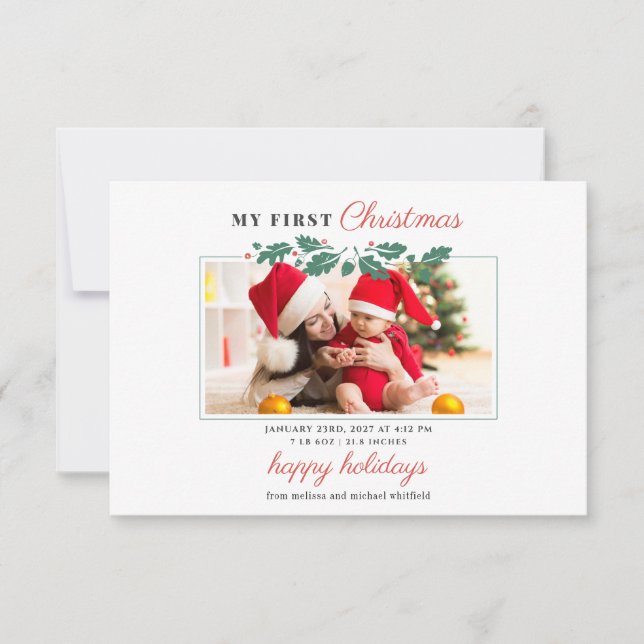 O meu anúncio de nascimento da foto do bebê de Nat (Frente)