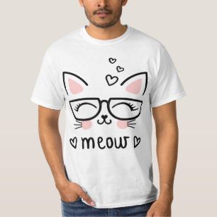 O meu gato é fofo MEOW T-Shirt