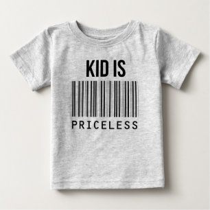 O miúdo não tem preço na Camiseta do código de bar