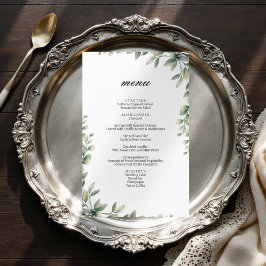 O moderno elegante eucalipto deixa cardápio de cas