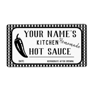 O molho picante caseiro personalizado etiqueta o