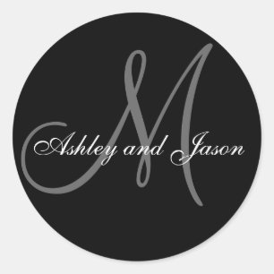 O monograma da etiqueta do favor do casamento