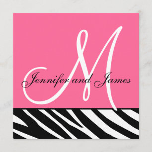 O monograma da zebra dos convites do casamento