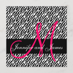 O monograma do convite do casamento nomeia o rosa