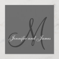 O monograma elegante dos convites do casamento