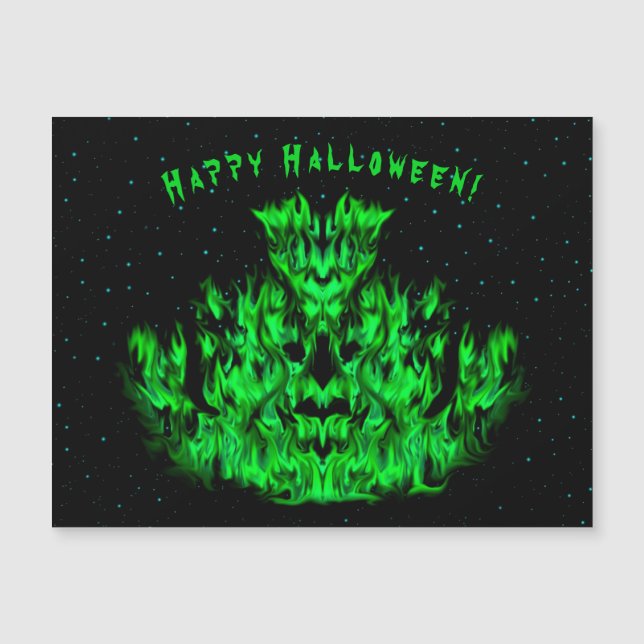 O monstro verde da chama no céu estrelado (Frente)