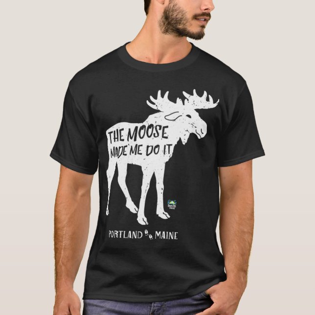 O Moose me fez fazer isso Portland Maine Pullover (Frente)