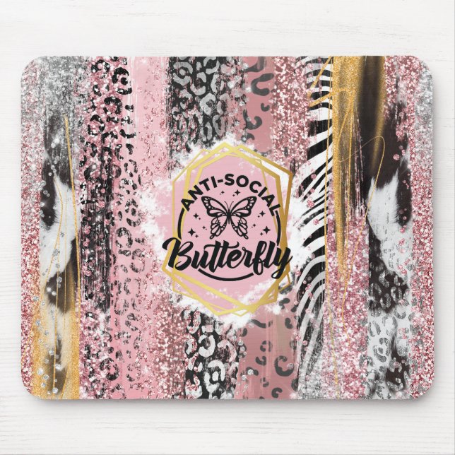 O Mousepad Anti-Social Butterfly (Frente)