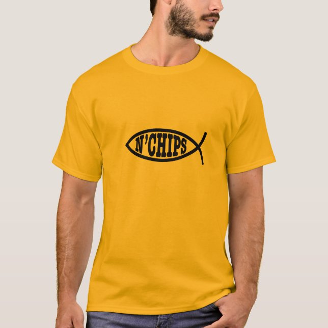O n dos peixes lasca o t-shirt (Frente)