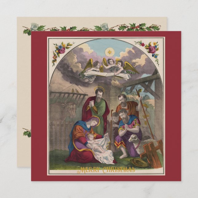 O Nascimento do Cartão Plana de Jesus Cristo (Frente/Verso)