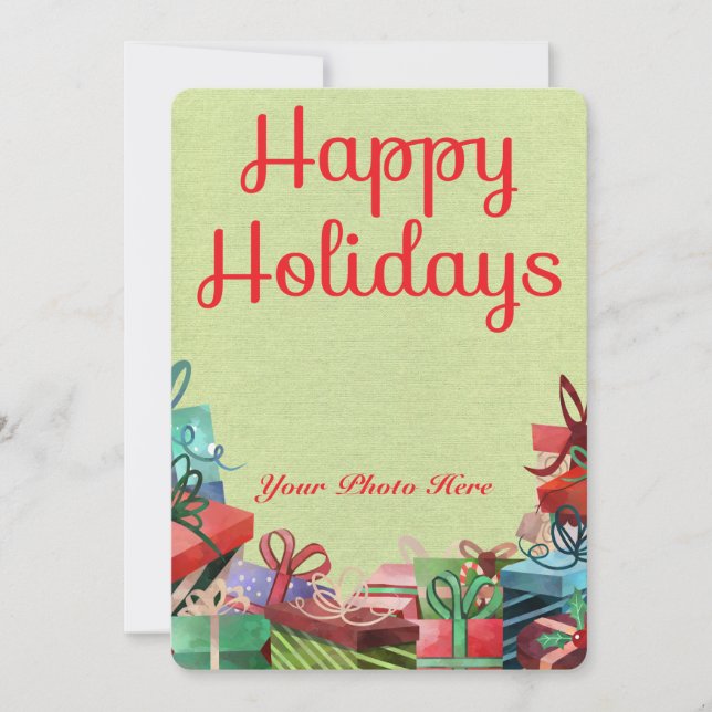 O Natal Apresenta um Cartão Plano de Férias Feliz (Frente)