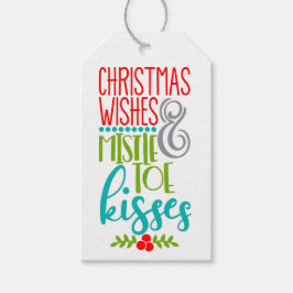 O Natal Deseja Mistletoe Kisses Etiquetas de Prese