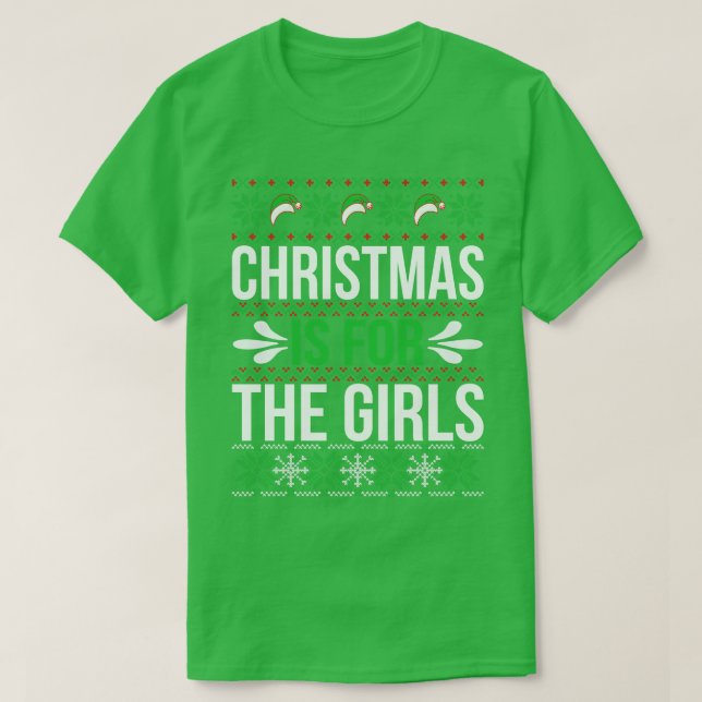 O Natal é para as Meninas, um suéter de Natal feio (Frente do Design)