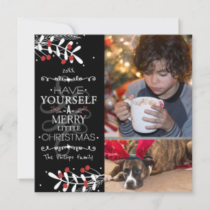 O Natal Tenha-Se... Cartão com fotos Red Berries