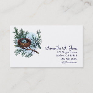 O ninho bonito do pássaro do vintage e o cartão