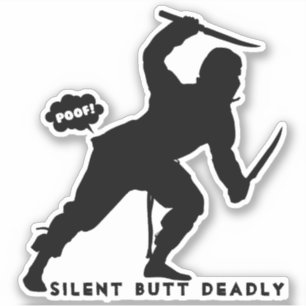 o ninja engraçado fart etiqueta silenciosa mas