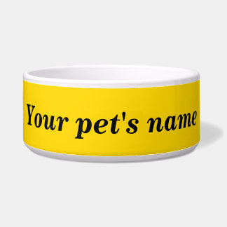O Nome do Seu Pet com Fundo Amarelo na Tigela de P