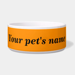 O Nome do Seu Pet com Fundo Laranja na Tigela de A