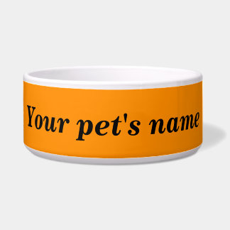 O Nome do Seu Pet com Fundo Laranja na Tigela de A