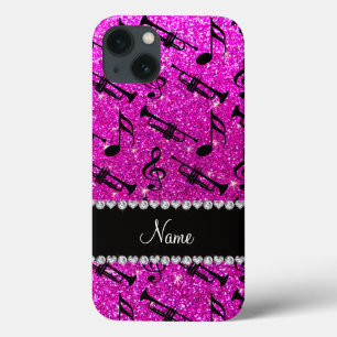 O nome personalizado neon pink glitter trompeta no