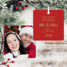 O Nosso Primeiro Natal, Sr. E Sra. Foto Vermelha E