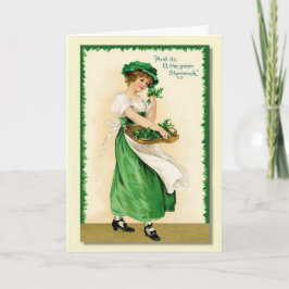 O, O Cartão Vintage Shamrock Verde