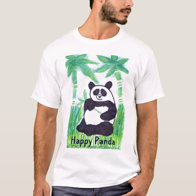 O.O. O t-shirt dos homens felizes da panda (Frente)