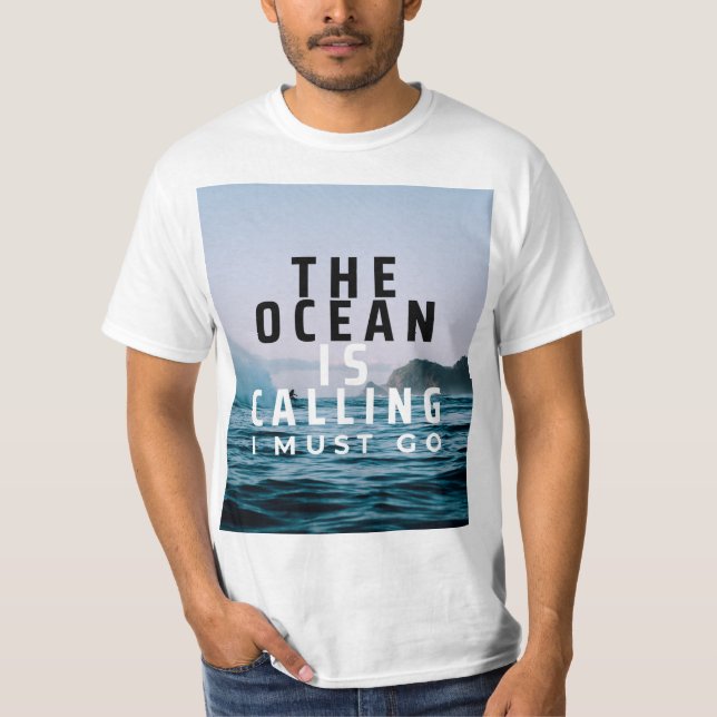O Oceano Está Chamando Camiseta Surf (Frente)