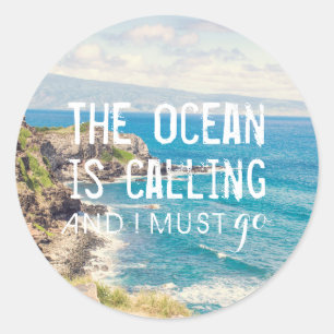 O oceano está chamando - etiqueta da costa de