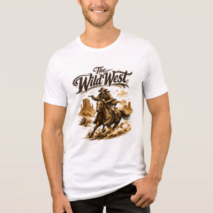O Oeste Selvagem – Camiseta Tri-Blend Cowboy em Aç