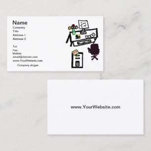 O Office está OPEN Computer Desk Cartão de visita