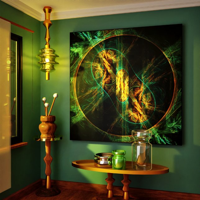 O Olho da Canvas de Arte Abstrato da Selva (The Eye of the Jungle Abstract Art Wrapped Canvas)