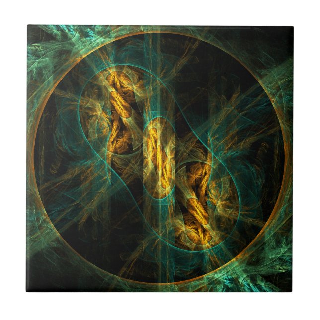 O Olho do Azulejo de Arte Abstrato da Selva (Frente)