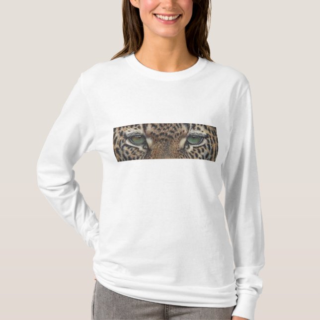 O olho do leopardo Eyes o t-shirt longo do T da (Frente)