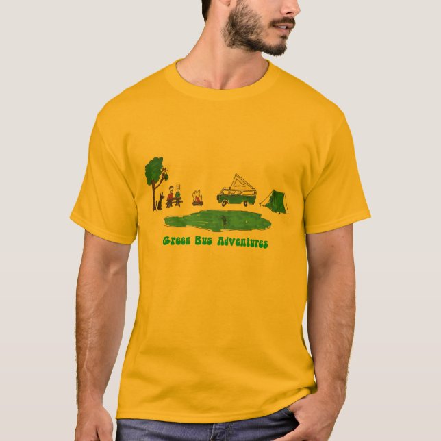 O ônibus verde aventura-se a camisa longa da Capa (Frente)