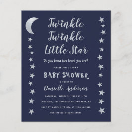 O orçamento brilha no pequeno convite para Chás de