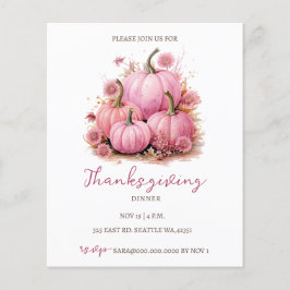 O Orçamento Cai A Pigpkins Rosa Nos Convites De Aç