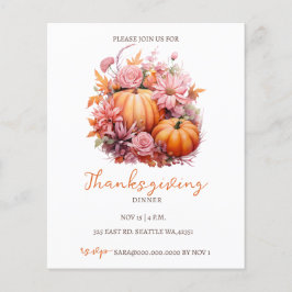 O Orçamento Cai Pumpkins Convite para Ação de Graç