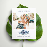 O Orçamento É Minha Proposta De Foto Da Bridesmaid<br><div class="desc">Orçamento Seja Minha Proposta de Fotografia da Bridesmaid Flores de água elegantes azuis: Economize dinheiro em papelaria de casamento que tem uma opção para envelopes. Peça ao seu amigo ou membro da sua família para se tornar parte do seu dia especial de uma forma legal e memorável com o seu...</div>