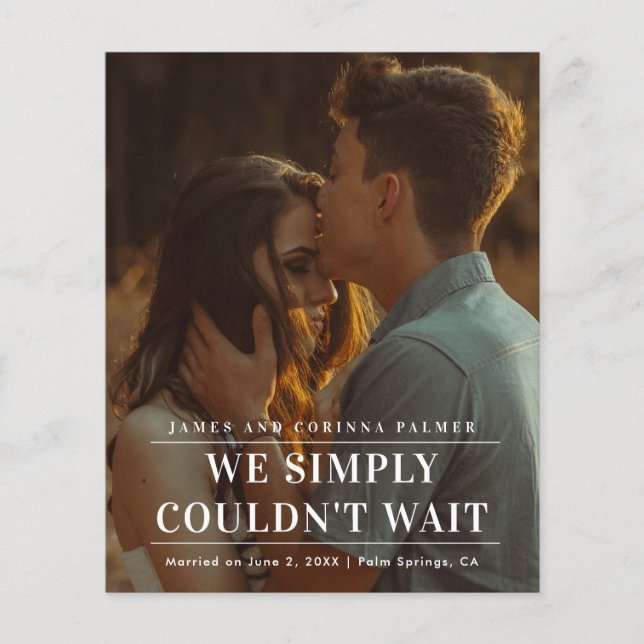 O Orçamento não pôde esperar o anúncio de casament (Frente)